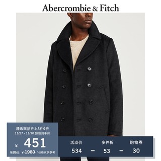 Abercrombie & Fitch男装 羊毛混纺双排扣大衣 301715-1 AF
