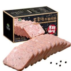 王家渡 午餐肉肠 黑胡椒味 320g *12件