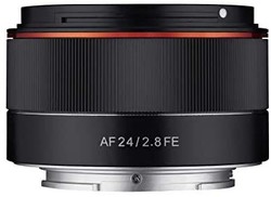 Rokinon AF 24mm f/2.8 广角自动对焦镜头适用于索尼 E 安装，黑色