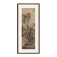 风景国画《秋山渔隐图》蓝瑛 背景墙挂画 茶褐色 74×167cm