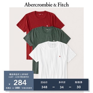 Abercrombie & Fitch男装 3 件装标识款圆领 T 恤 306961-1 AF *3件