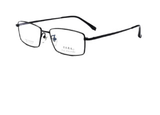 万新1.67防蓝光镜片+菲尔渡边 5367 超轻纯钛眼镜框 黑色