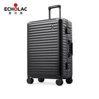  愛可樂 ECHOLAC   铝框旅行箱 万向轮托运箱 男女行李箱 双TSA密码锁铝镁合金包角拉杆箱 28英寸黑色PCT183E