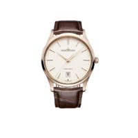 JAEGER-LECOULTRE 积家 Master大师系列 Q1232510 男士机械手表 39mm 黄盘 棕色鳄鱼皮表带 圆形