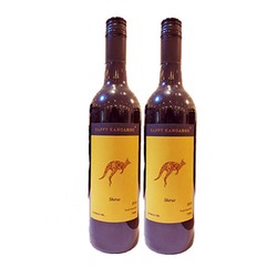   HAPPY KANGAROO  快乐袋鼠  西拉子干红葡萄酒 2瓶装+手提袋