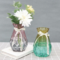 质优家 欧式创意玻璃花瓶透明水培绿萝风信子家用插花客厅装饰摆件玻璃瓶 15折