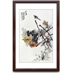 国画花鸟画 装饰画 沙发背景墙挂画壁画 秋菊 58x90cm/幅