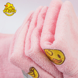 LT DUCK 小黄鸭 婴儿毛巾浴巾组合 新生儿宝宝礼盒 儿童洗澡用品 纯棉浴巾面巾童巾方巾 粉色