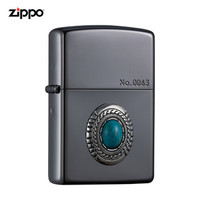 ZIPPO 之宝 美国进口之宝（ZIPPO）防风煤油打火机不含油 麦花绿松石-黑色 品牌直供原装正版