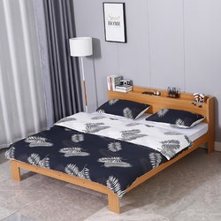 喜视美北欧实木双人床 1.8米榉木色-单床 送货入户