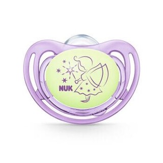 NUK自然实感硅胶舒适夜光型安抚奶嘴 宝宝新生婴儿仿真安慰奶嘴(6-18个月) 单只装 图案颜色随机 *2件