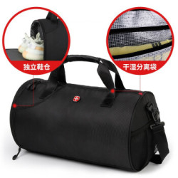 CROSSGEAR 瑞士健身包男女大容量旅行包运动背包独立鞋仓行李包圆筒篮球包训练包手提桶包干湿分离游泳包 *2件