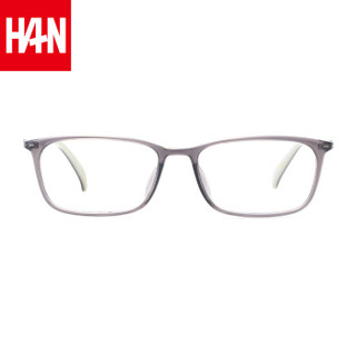 汉（HAN）眼镜框近视眼镜男女款 防辐射护目镜近视光学眼镜框架 49152 低调浅灰 配依视路1.56钻晶A+镜片（可配0-600度）