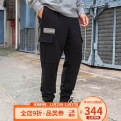 Dickieslogo印花多袋卫裤 秋季新品腰部抽绳休闲长裤男DK008076 黑色 M