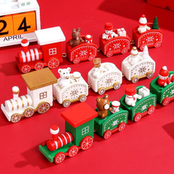 圣诞节小火车装饰品桌面摆件平安夜圣诞礼物儿童小玩具幼儿园礼品 礼盒装 绿色圣诞小火车 1个装