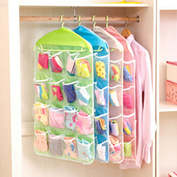 虔生缘（CHANSUNRUN）16格衣物袜子内衣收纳挂袋衣柜小物件墙壁门后兜分类收纳整理挂袋 一个装-颜色随机