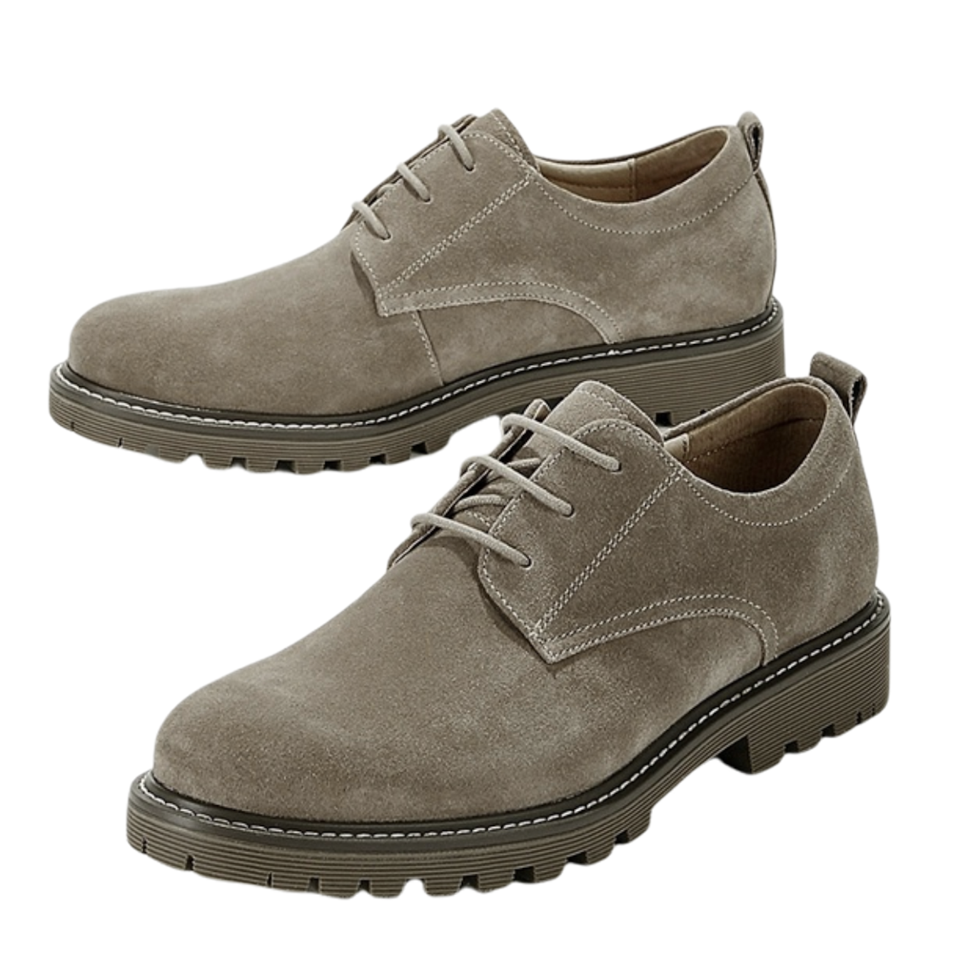 hotwind 热风 男士牛皮系带圆头方跟休闲鞋h49m9303 米色42