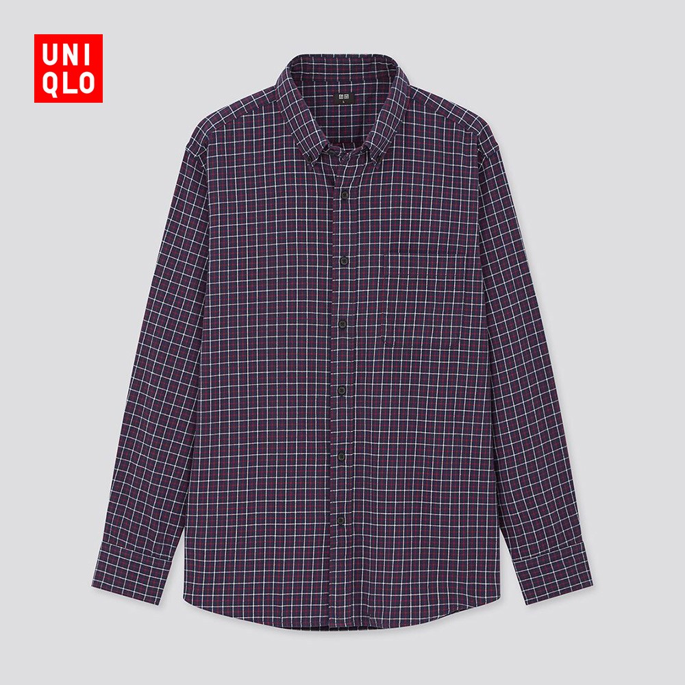 uniqlo优衣库428972男士法兰绒格子衬衫