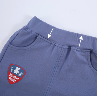 CLASSIC TEDDY 精典泰迪 儿童休闲卫裤 胸章盾牌款 蓝色 80cm