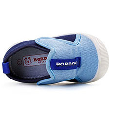 BoBDoG 巴布豆 婴儿软底学步鞋 蓝色 18码