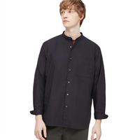 UNIQLO 优衣库 男士长绒棉纯色立领长袖衬衫428966 藏青色XL