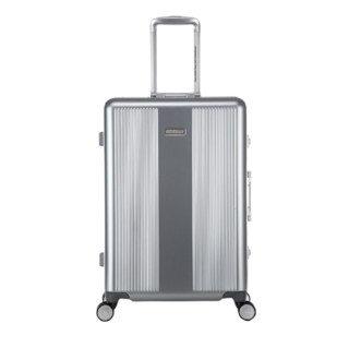 AMERICAN TOURISTER 美旅 中性铝框竖条纹减震飞机轮拉杆箱HILLSLOPE TJ4 银色24英寸