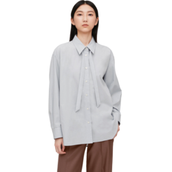 UNIQLO 优衣库 431013 女士全棉蝴蝶结领衬衫