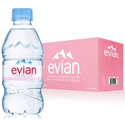 依云（evian）矿泉水 330ml*24瓶/箱 进口饮用水 矿物质水 法国进口