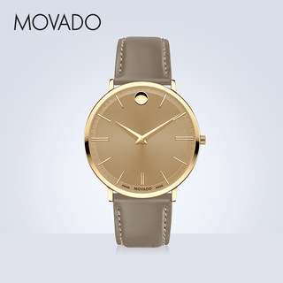 Movado/摩凡陀瑞纤系列皮带石英手表男表时尚简约（0607377）