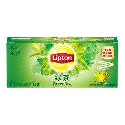 立顿Lipton  绿茶  茶叶 冲饮袋泡茶包2g*25 *5件