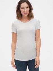 孕妇装|PureBody圆领短袖褶饰T恤