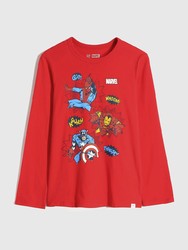 男孩|Gap x Marvel漫威系列 渐变风格圆领长袖T恤