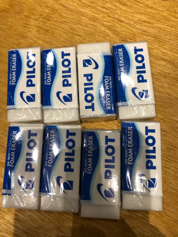 pilot百乐erfn6小号款泡沫橡皮擦白蓝1块
