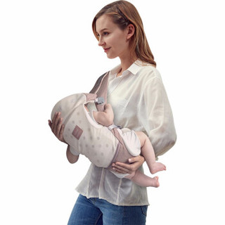 抱抱熊新生儿婴儿背带腰凳护颈横抱式背带多功能腰凳抱娃神器10种背法0-36个月αXG01藕粉色