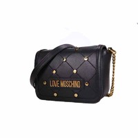 LOVE MOSCHINO 爱莫斯奇诺 饰钉单肩包斜挎包 JC4099PP1ALP0000 黑色