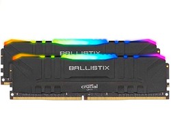 Crucial 英睿达 Ballistix RGB  3200 MHz DDR4内存条  32GB（16GB x2），黑色