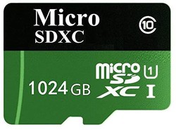 1TB Micro SD SDXC 卡 高速 Class 10 内存 SDXC 卡,带适配器 (1TB-b)