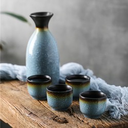 佳佰 日式陶瓷酒盅 5件套