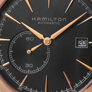 HAMILTON 汉米尔顿 美国经典系列 H40545731 男士自动机械手表 42mm 黑盘 黑色小牛皮表带 圆形