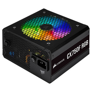 USCORSAIR 美商海盗船 CX750F RGB 铜牌（85%）全模组ATX电源 750W 黑色