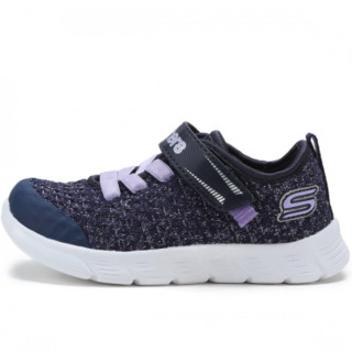 SKECHERS 斯凯奇 SPORT系列 女童魔术贴学步鞋 82188N 海军蓝色/紫色 21