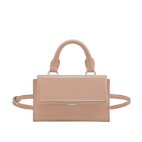 CHARLES & KEITH 女士亮面锁扣手提单肩腰包CK2-80671091 米色