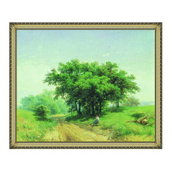 瓦西里耶夫·费奥多《通往林中的乡间路》 风景油画挂画 110×91cm