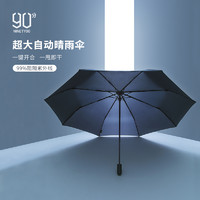 90分超大三折轻薄自动雨伞遮阳防晒防紫外线防风晴雨两用伞（灰色（自动版））