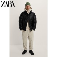 ZARA 新款 男装 冬季仿皮棉服夹克外套 08281333800