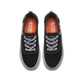 Skechers斯凯奇女鞋新款萌趣图案印花绑带帆布鞋板鞋休闲鞋 33280（36、黑色/BLK）