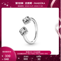 Pandora潘多拉闪亮方形开口戒指198506C01个性时尚礼物