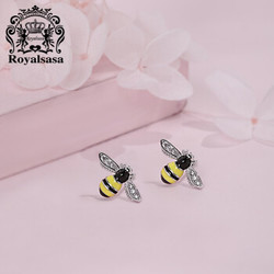 皇家莎莎RoyalSaSa耳坠耳饰品S925银耳钉女气质简约个性蜜蜂首饰 *6件