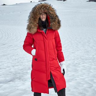 波司登极寒系列羽绒服女鹅绒保暖新款大白鹅B90142052（155/80A、预售-亮红1299）