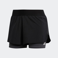 adidas 阿迪达斯 ASK 2IN1 SHORT 女士运动短裤 FJ7130 黑色/白 S